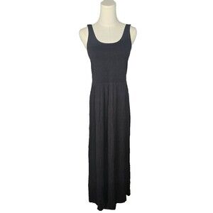 Lou & Grey Black Mixed Material Dress XS/S Summer Simple Casual Neutral Timeless